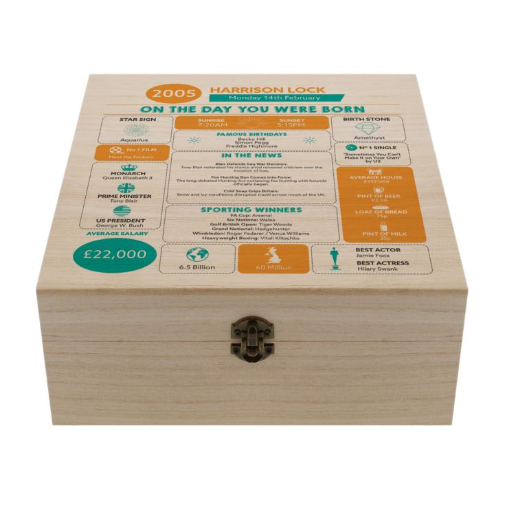 Personalised The Day You Were Born - 21st Birthday Keepsake Box product image