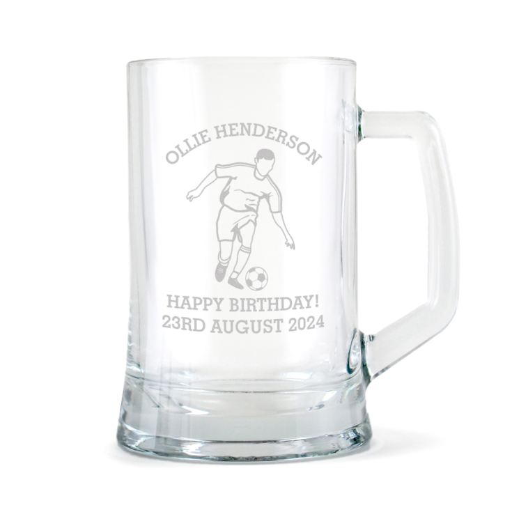 Personalised Football Beer Glass Tankard product image
