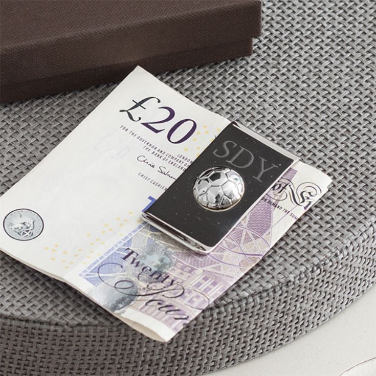 Engraved Football Money Clip in Personalised Gift Box product image