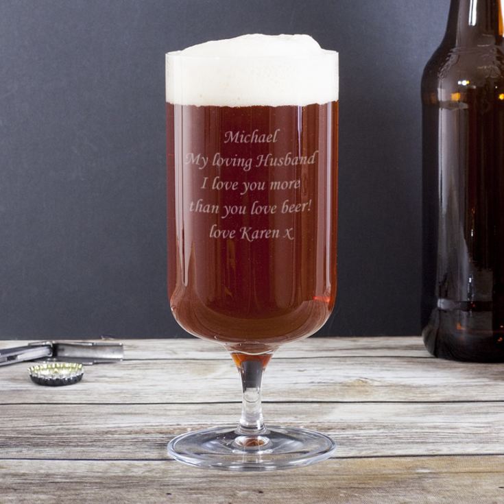 Personalised Footed Beer Glass The Gift Experience