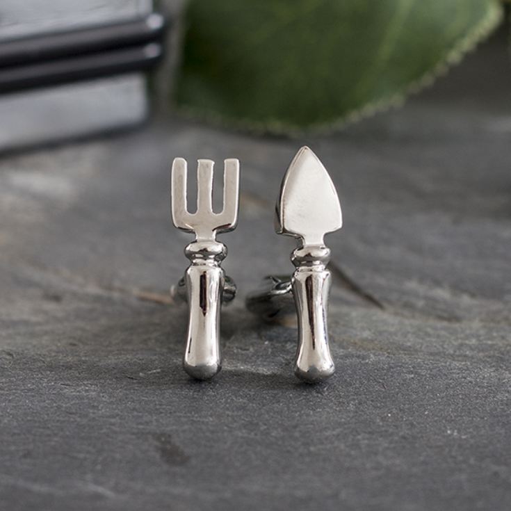 Fork and Trowel Gardeners Cufflinks In Personalised Box product image