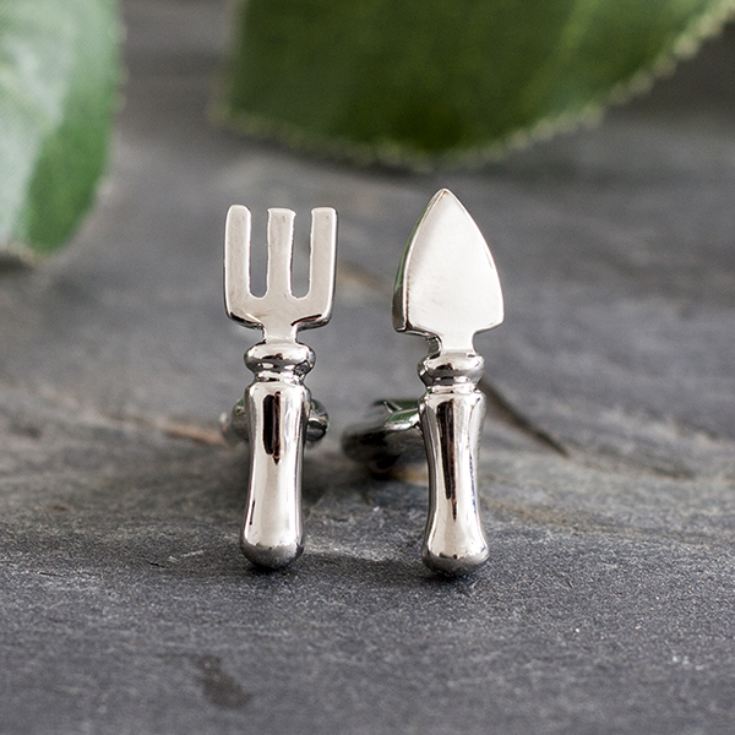 Fork and Trowel Gardeners Cufflinks In Personalised Box product image