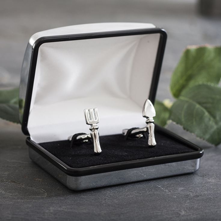 Fork and Trowel Gardeners Cufflinks In Personalised Box product image