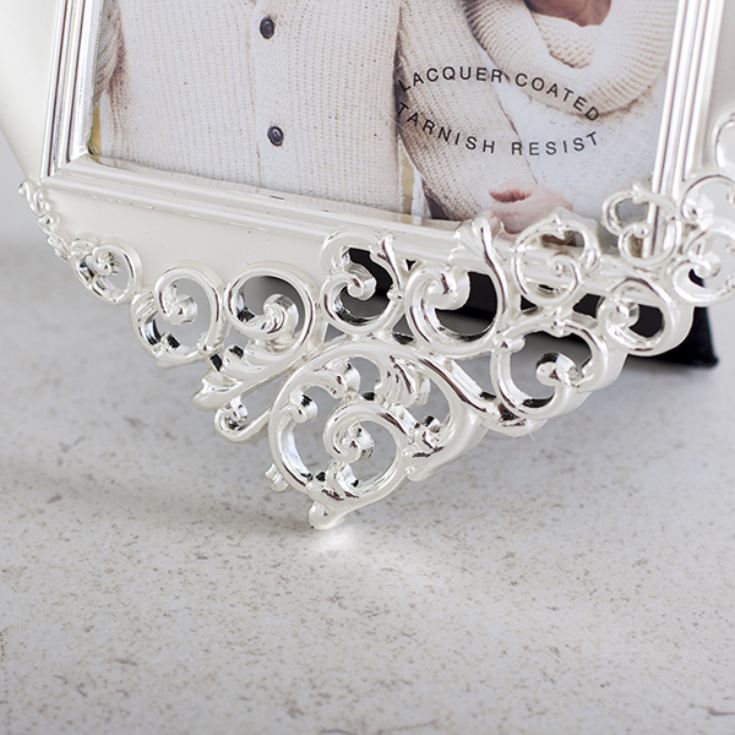 Heart Shaped Silverplated See Through Scroll Frame product image