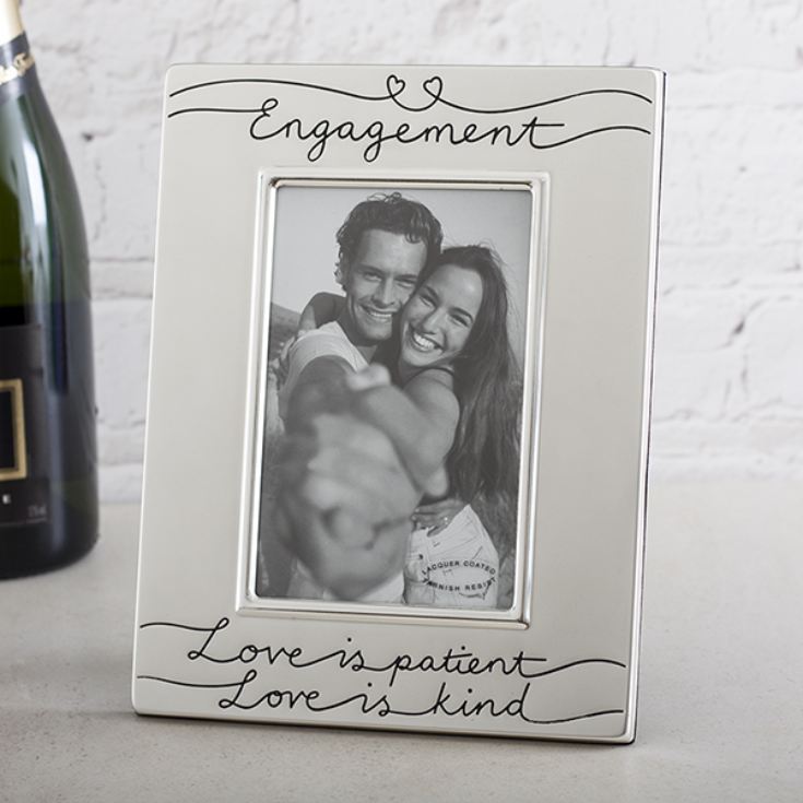 Engagement Love Is Satin Silver Photo Frame product image