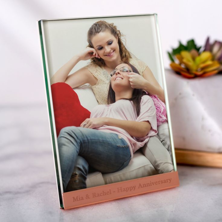 Personalised Copper Plated & Glass Photo Frame 5 x 7 The Gift Experience