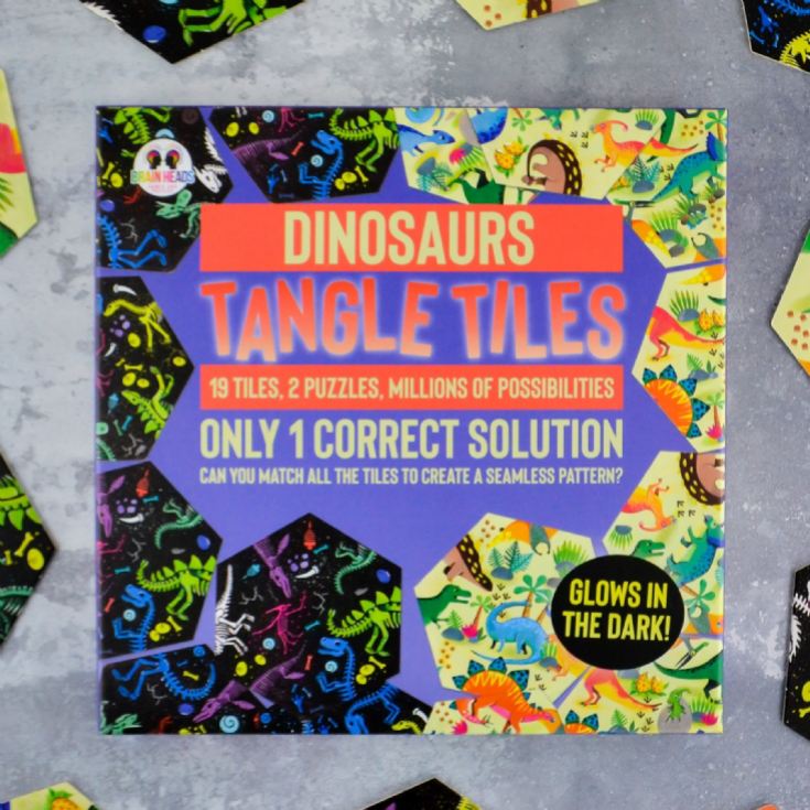 Glow in the Dark Dinosaurs Tangle Tiles Jigsaw Puzzle product image