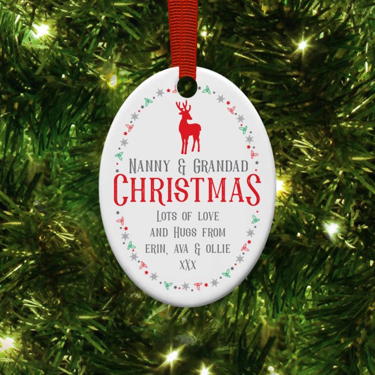 Personalised Christmas Oval Hanging Ornament product image