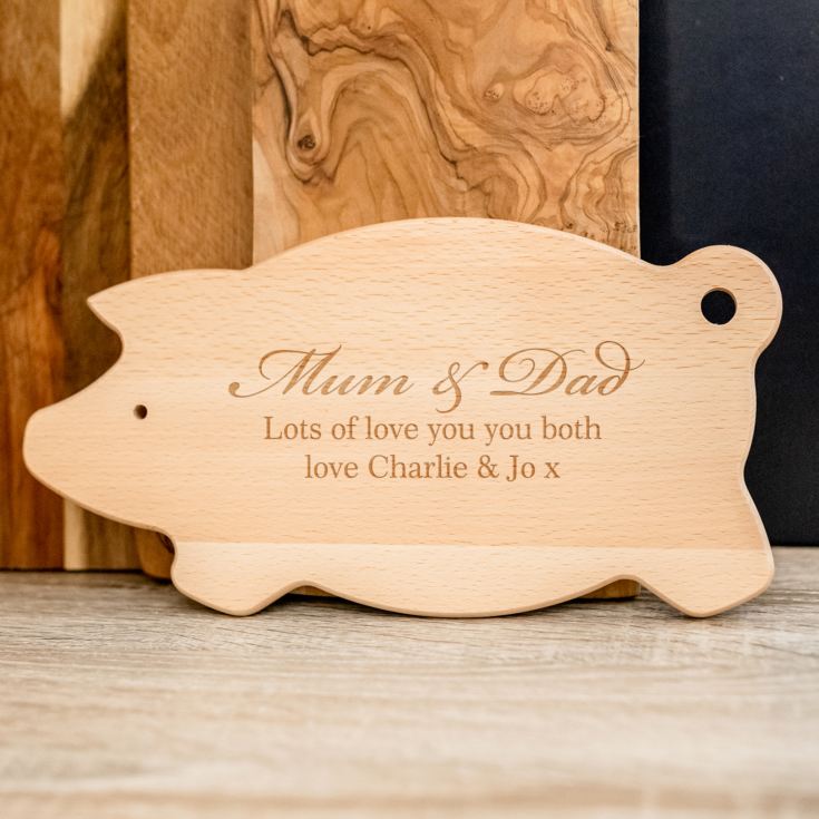 Personalised Pig Beech Wood Chopping Board product image