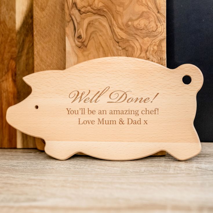Personalised Pig Beech Wood Chopping Board product image