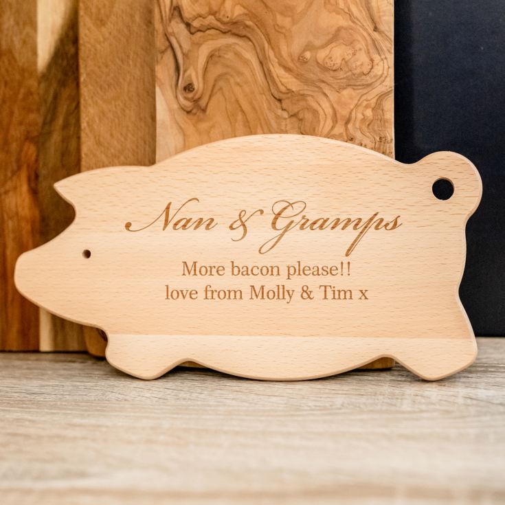 Personalised Pig Beech Wood Chopping Board product image