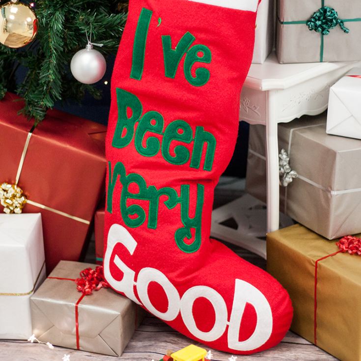 Personalised Embroidered Giant I've Been Good Christmas Stocking The