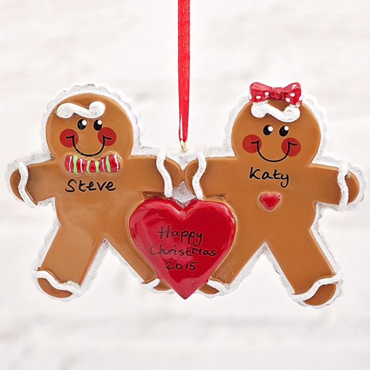 Personalised Gingerbread Couple Hanging Ornament product image