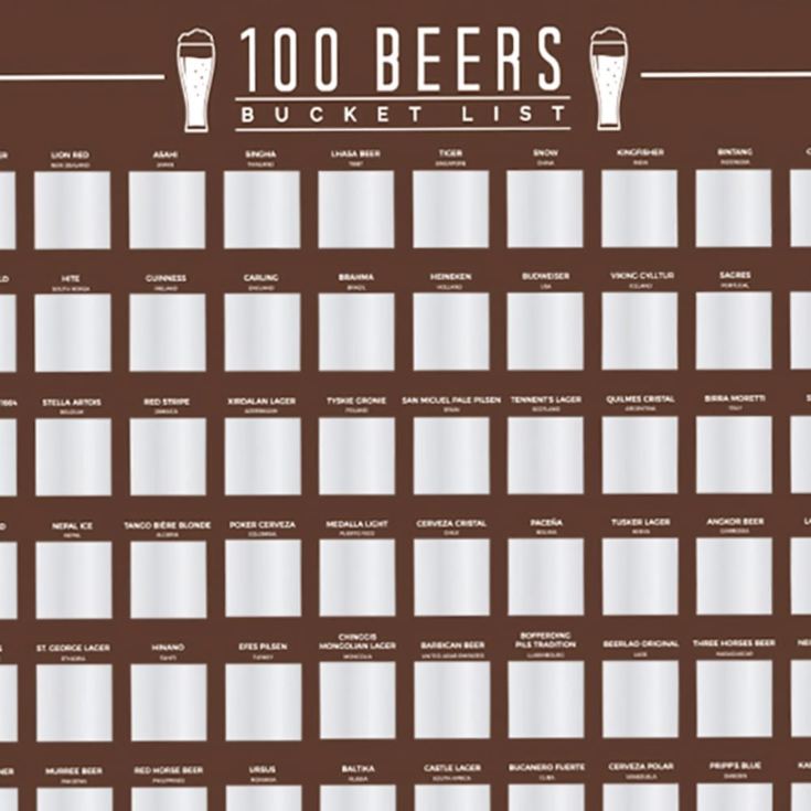 100 Beers Scratch Off Bucket List Poster product image