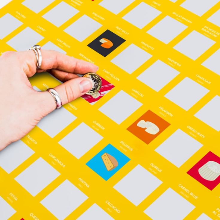 100 Cheeses Scratch Off Bucket List Poster