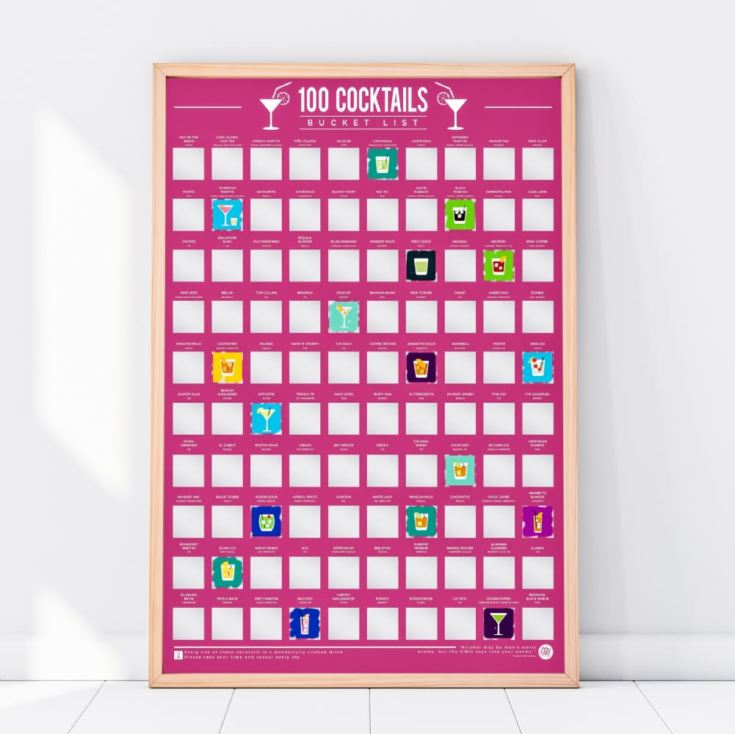 100 Cocktails Scratch Off Bucket List Poster product image