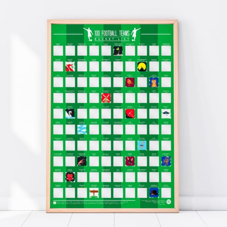 100 Football Teams Scratch Off Bucket List Poster product image