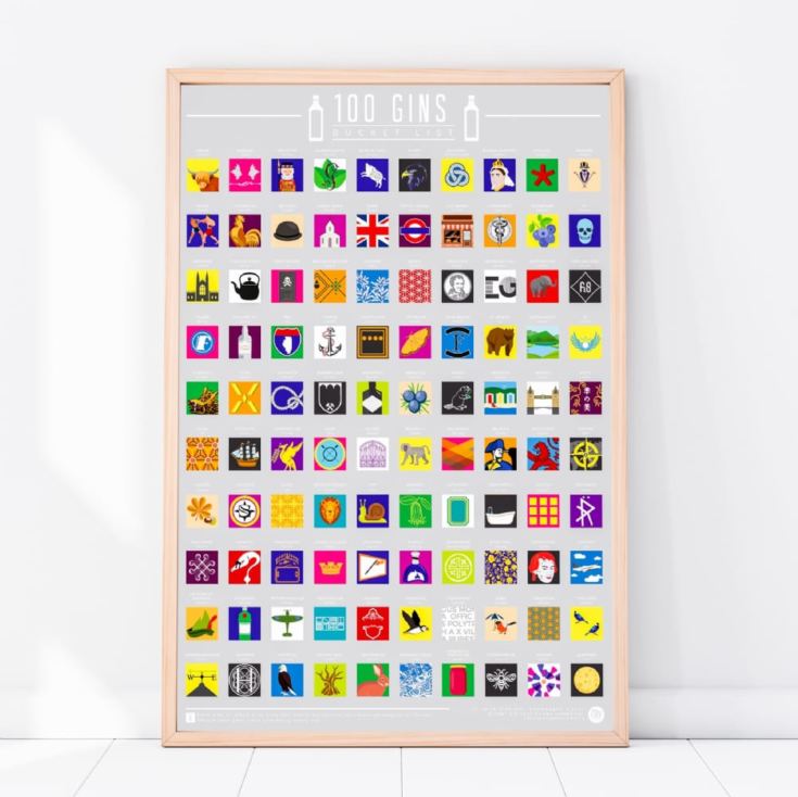 100 Gins Scratch Off Bucket List Poster product image