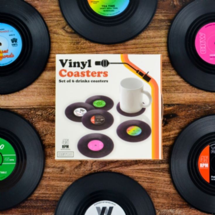 Retro Vinyl Set of Drinks Coasters product image