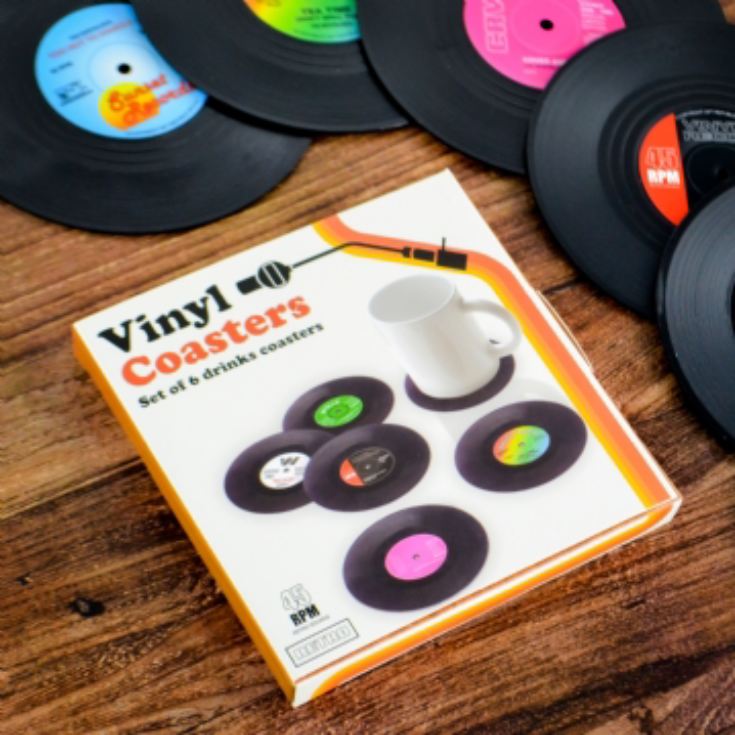 Retro Vinyl Set of Drinks Coasters product image