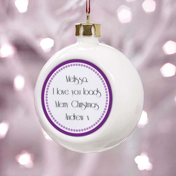 Personalised Beautiful Girlfriend Christmas Bauble product image