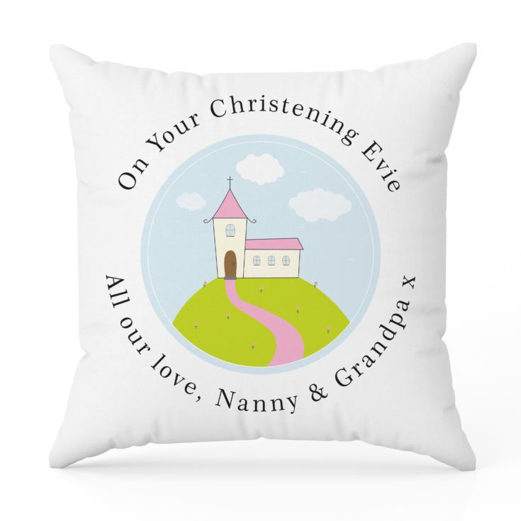 Personalised Girls Christening Cushion product image