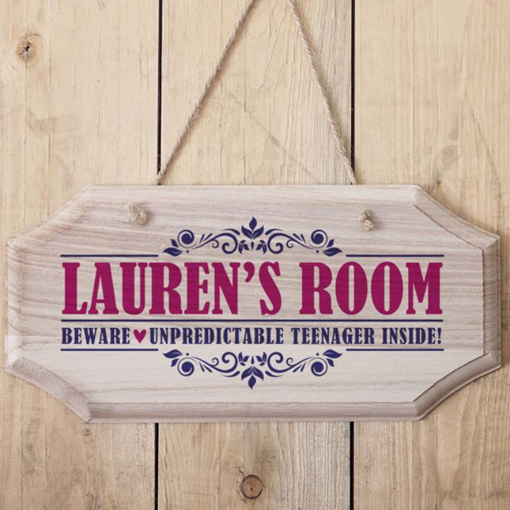 Personalised Girls Name Hanging Wooden Sign product image