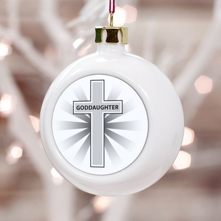 Personalised Goddaughter Christmas Bauble product image