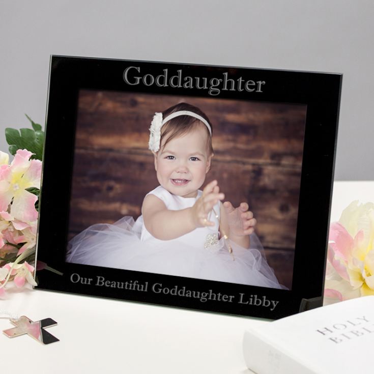 Personalised Goddaughter Black Glass Photo Frame product image