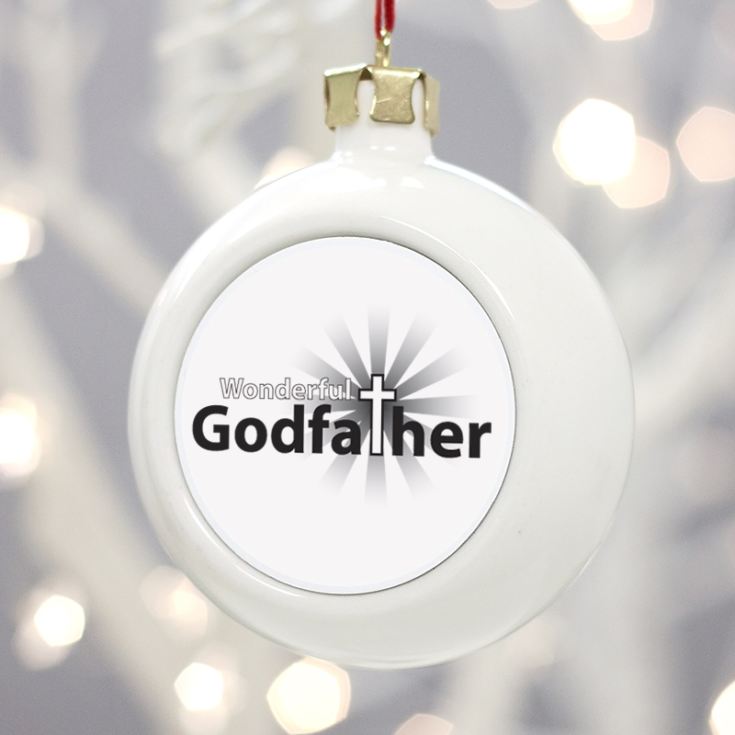 Personalised Godfather Christmas Bauble product image