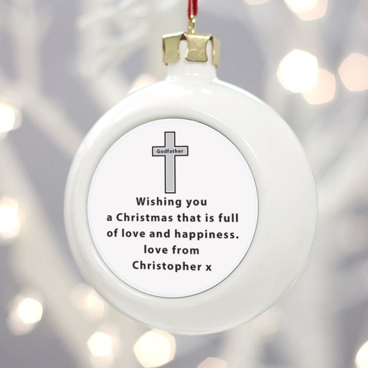 Personalised Godfather Christmas Bauble product image