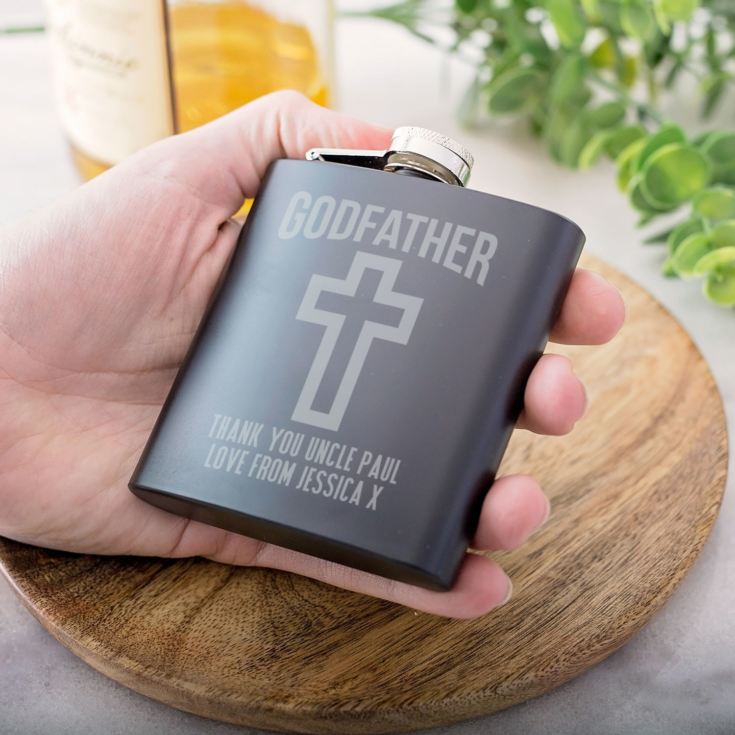 Personalised Godfather Hip Flask product image