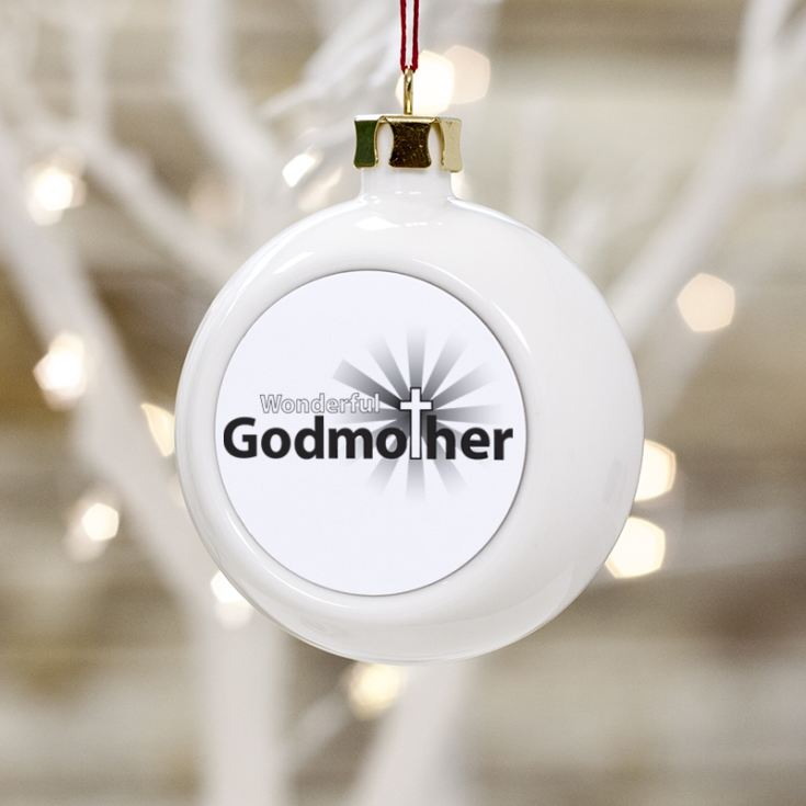 Personalised Godmother Christmas Bauble product image