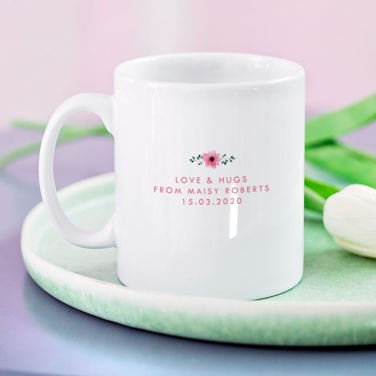 Personalised Godmother Floral Design Mug & Coaster Set product image