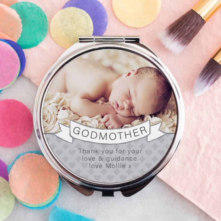 Personalised Godmother Photo Upload Compact Mirror product image