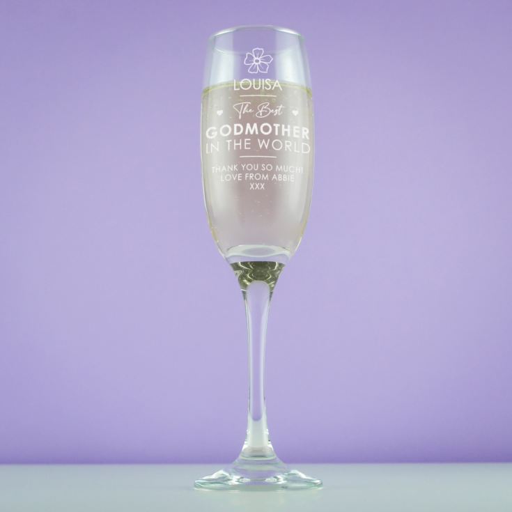 Personalised Godmother Prosecco Glass product image