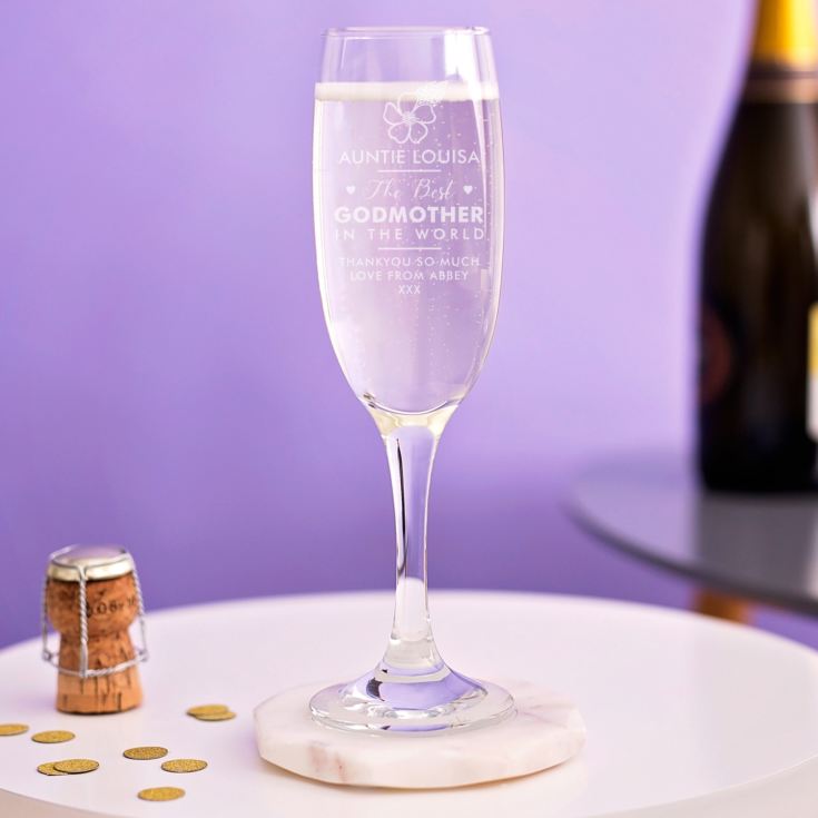 Personalised Godmother Prosecco Glass product image