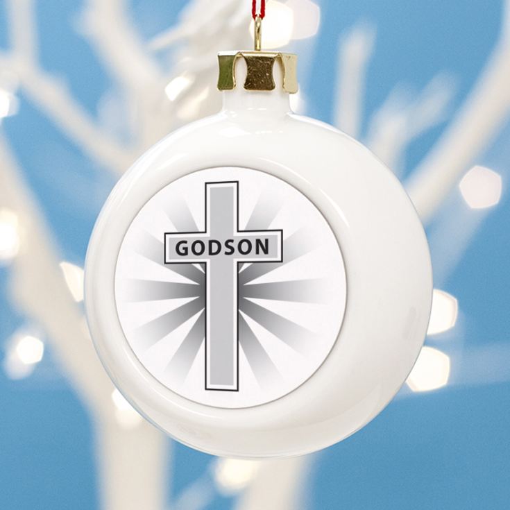 Personalised Godson Christmas Bauble product image