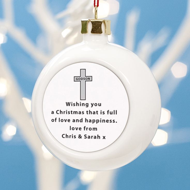 Personalised Godson Christmas Bauble product image