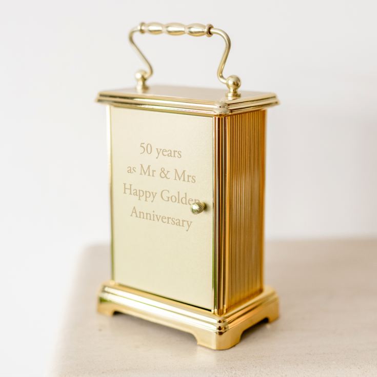 Personalised Gold Finish Carriage Clock product image