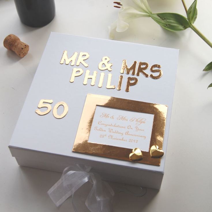 Personalised Golden Anniversary Keepsake Box product image