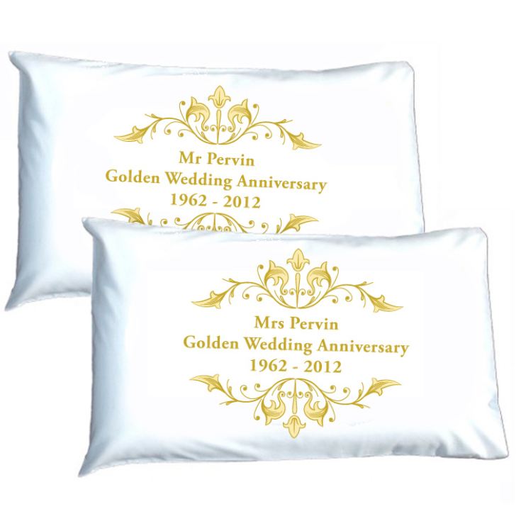 Personalised Golden Anniversary Pillowcases The Gift Experience