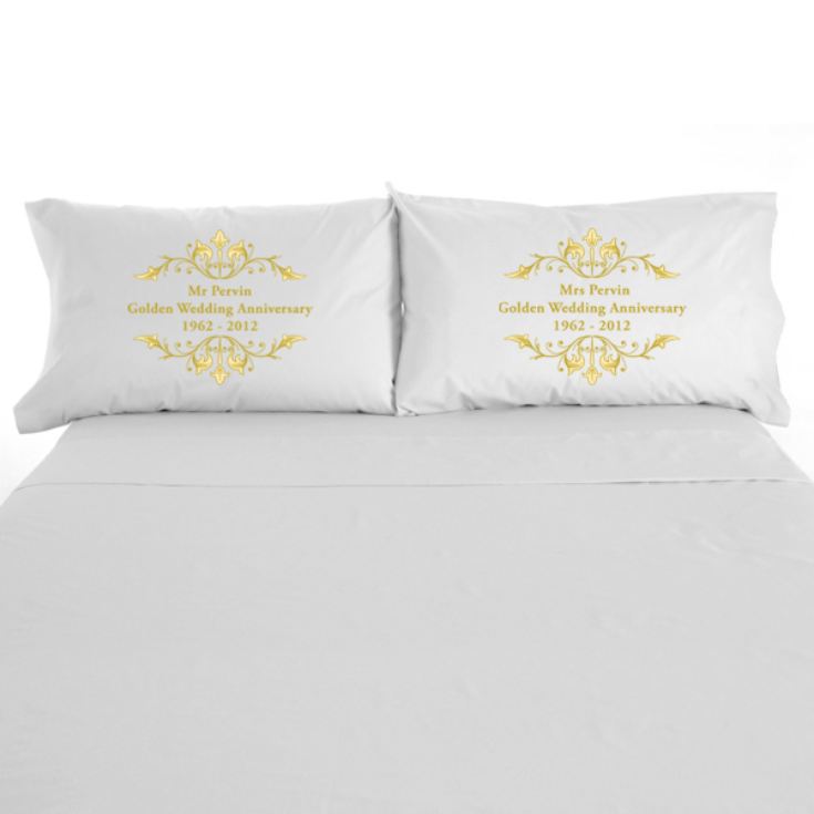 Personalised Golden Anniversary Pillowcases product image