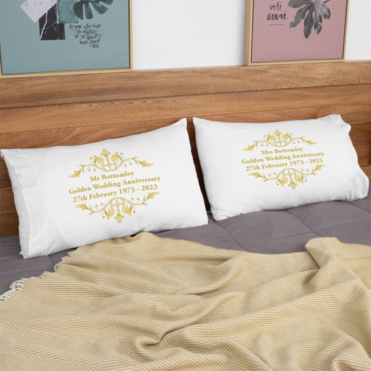 Personalised Golden Anniversary Pillowcases product image