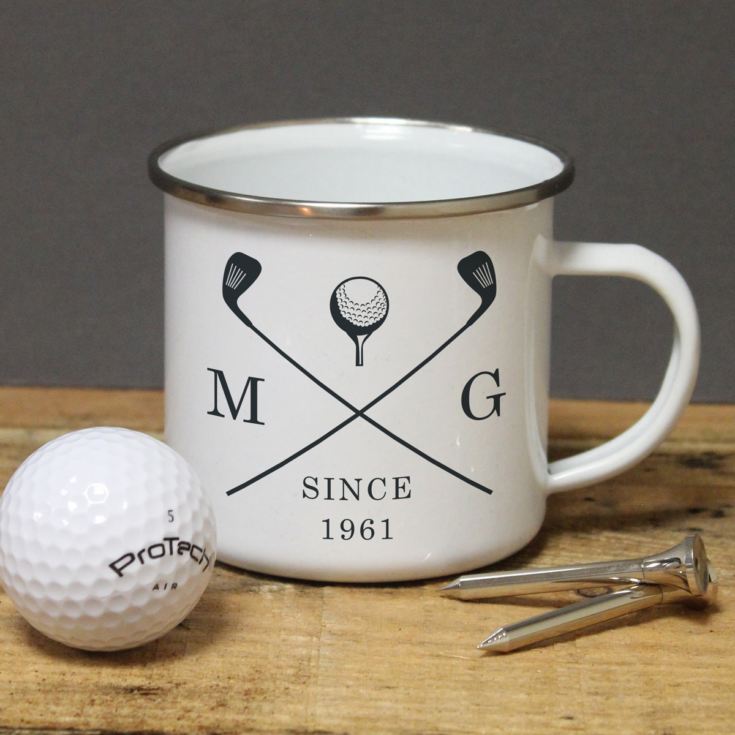 Personalised Golf Clubs Enamel Mug The Gift Experience