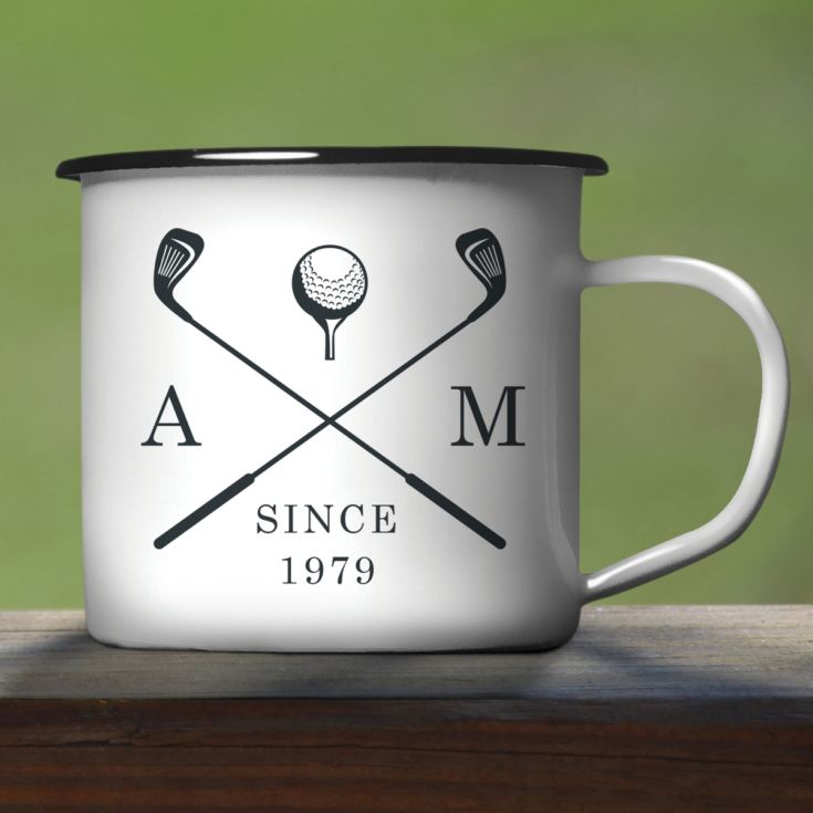 Personalised Golf Clubs Enamel Mug The Gift Experience