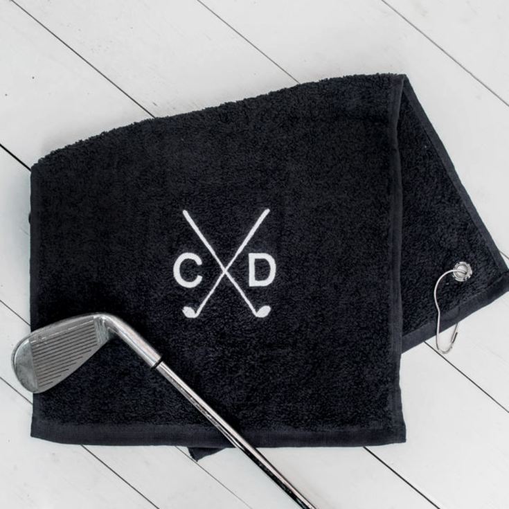 Personalised Embroidered Luxury Golf Towel - Black product image