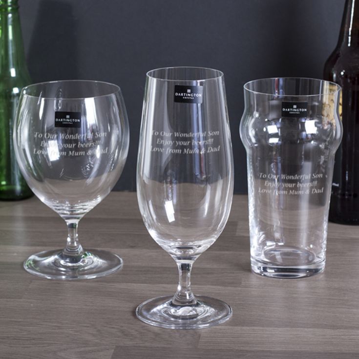 Dartington Three Cheers For Beers Personalised Glasses Set The Gift