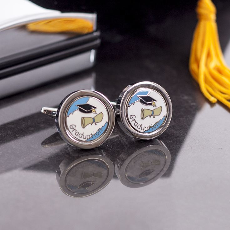 Pair Of Graduation Cufflinks With Personalised Box product image