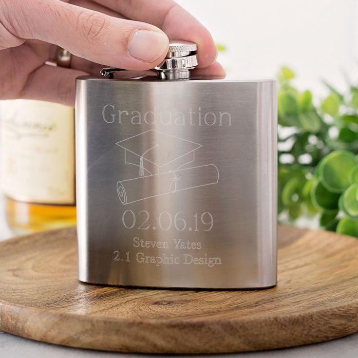 Personalised Graduation Hip Flask product image
